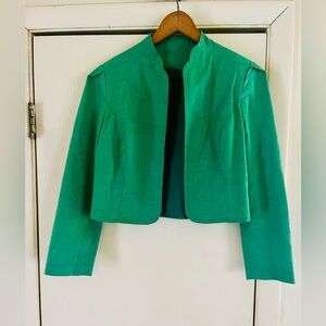 VTG 70s Handmade Prairie Victorian Western Linen Crop Spring Edit Blazer Xs